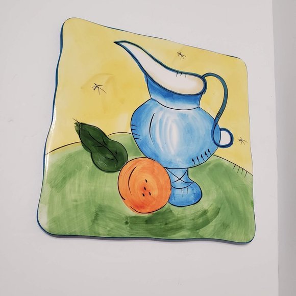 Julia Junkin Studio Ceramic Trivet, Cheese Board, Tile Wall Hanging, Oranges - Picture 4 of 5